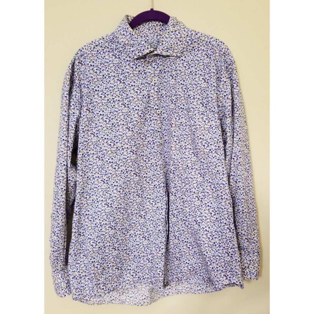 Men's Alan‎ Flusser Floral Button Down Shirt Colorful Size Large